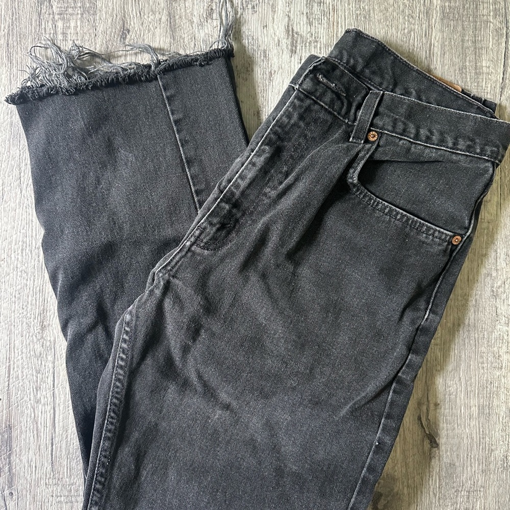 Frayed Hem Black Denim Jeans Levi’s